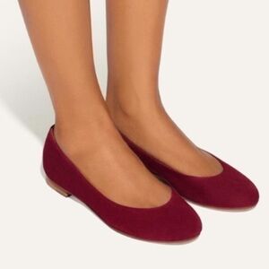 Margaux The Classic Ballet Flat in Burgundy Suede